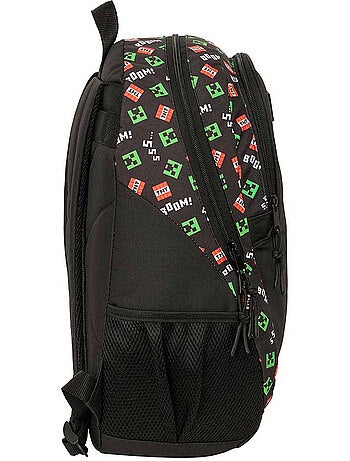 Mochila escolar minecraft creeper tnt 44 cm poliéster 23 l safta