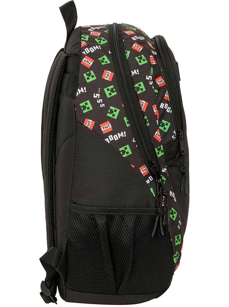 Mochila escolar minecraft creeper tnt 44 cm poliéster 23 l safta Negro - Kiabi