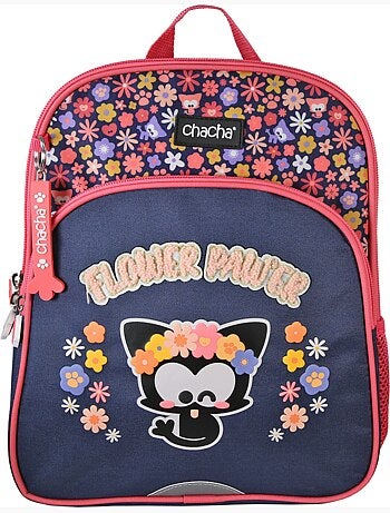 Mochila escolar mini niña 1 compartimento CHACHA azul rosa