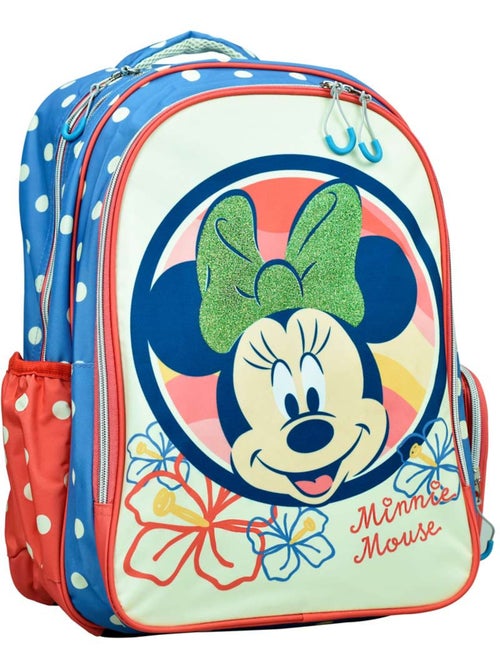 Mochila escolar minnie con motivo floral de material sintético - Kiabi