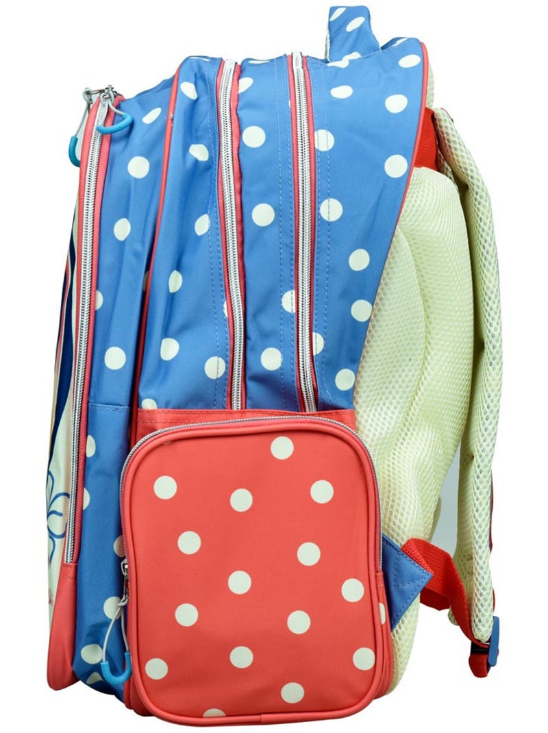 Mochila escolar minnie con motivo floral de material sintético Blanco Rosa Azul - Kiabi