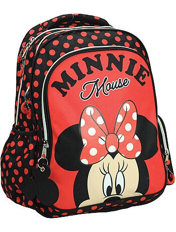 Mochila escolar minnie de poliéster con lunares