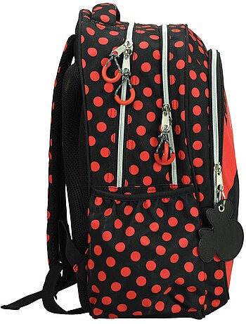 Mochila escolar minnie de poliéster con lunares
