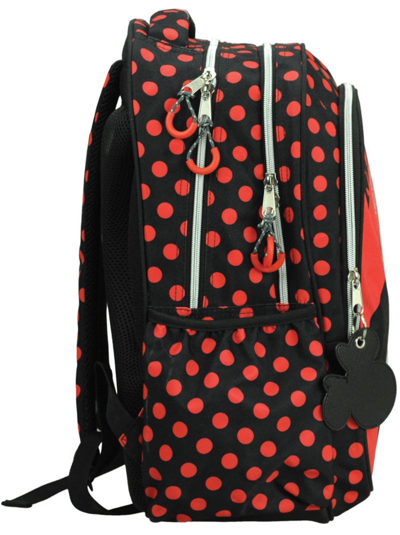 Mochila escolar minnie de poliéster con lunares Rojo/Azul/Amarillo - Kiabi
