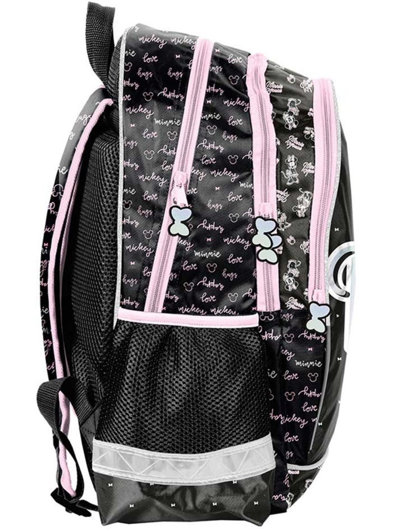 Mochila escolar minnie estampada con licencia disney Negro Rosa - Kiabi