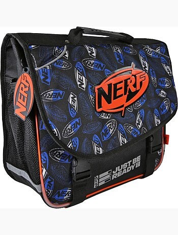 Mochila escolar NERF Off Screen 38 cm negro y naranja 2 compartimentos