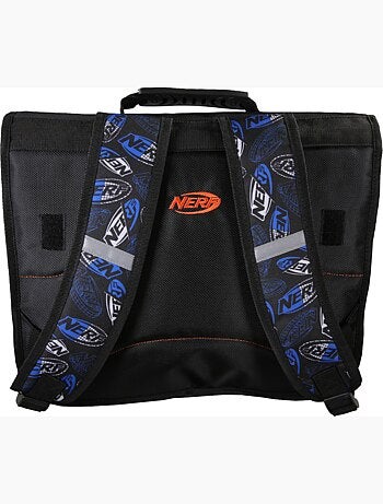 Mochila escolar NERF Off Screen 38 cm negro y naranja 2 compartimentos