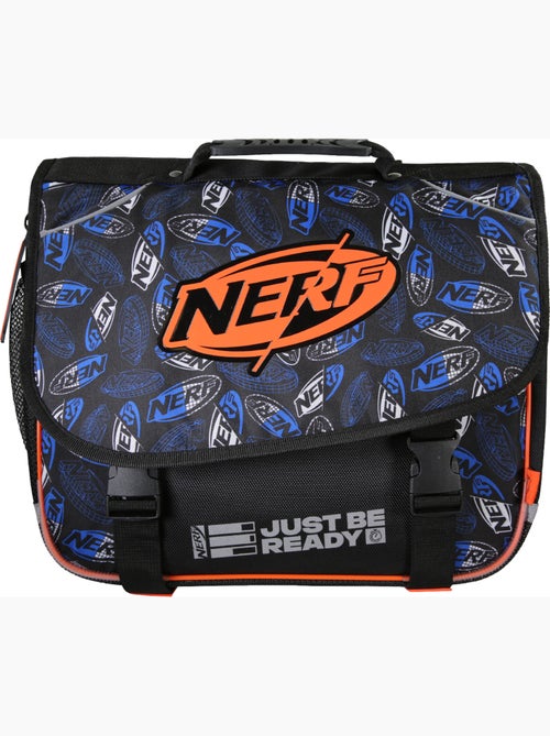 Mochila escolar NERF Off Screen 38 cm negro y naranja 2 compartimentos - Kiabi