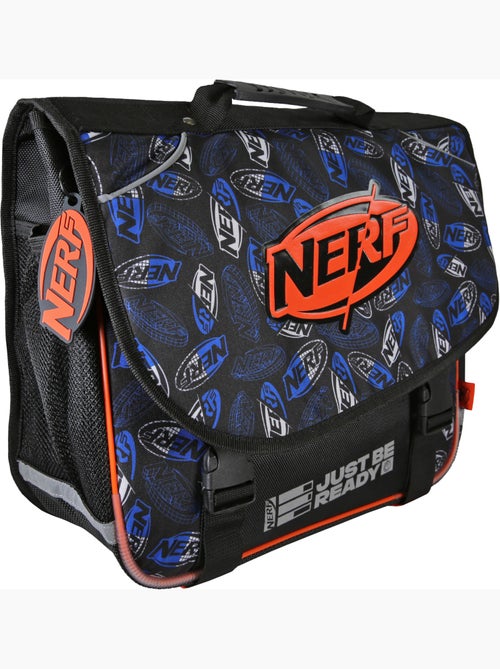 Mochila escolar NERF Off Screen 38 cm negro y naranja 2 compartimentos - Kiabi