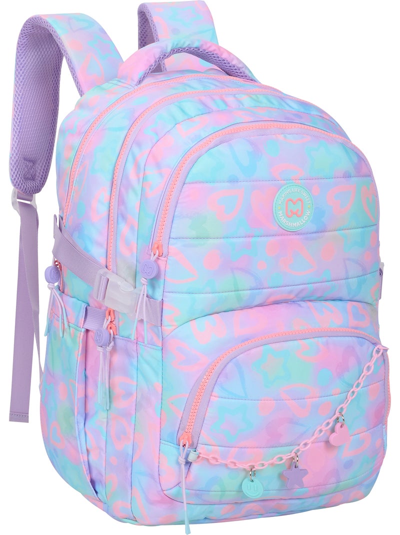 Mochila escolar niña 2 compartimentos MARSHMALLOW Funny Love rosa Azul Azul - Kiabi
