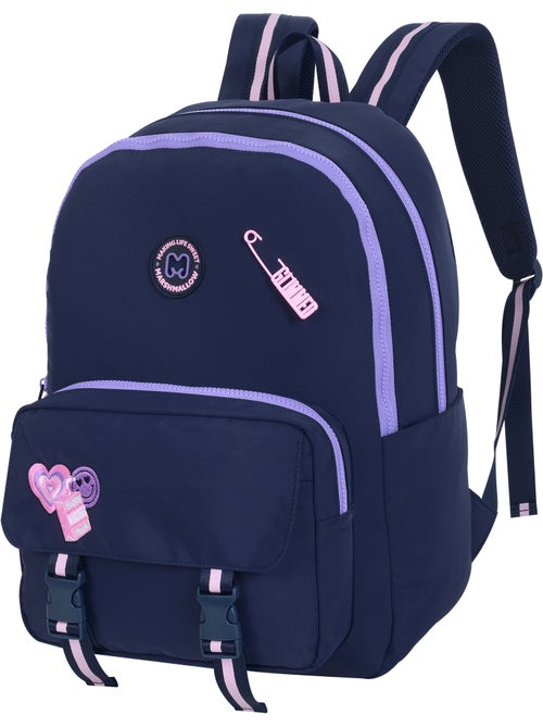 Mochila escolar niña 2 compartimentos MARSHMALLOW Glimmed azul noche - Kiabi Mochila escolar niña 2 compartimentos MARSHMALLOW Glimmed azul noche - Kiabi