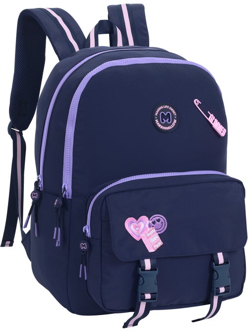 Mochila escolar niña 2 compartimentos MARSHMALLOW Glimmed azul noche - Kiabi Mochila escolar niña 2 compartimentos MARSHMALLOW Glimmed azul noche - Kiabi