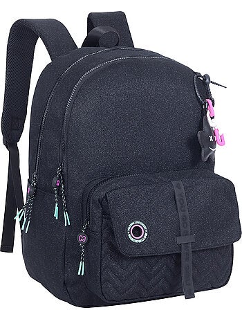 Mochila escolar niña 2 compartimentos MARSHMALLOW Nighty negro