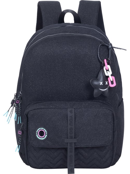 Mochila escolar niña 2 compartimentos MARSHMALLOW Nighty negro - Kiabi Mochila escolar niña 2 compartimentos MARSHMALLOW Nighty negro - Kiabi