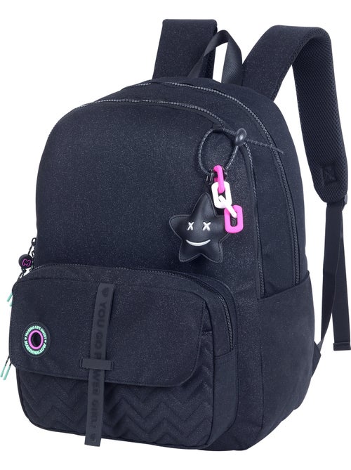 Mochila escolar niña 2 compartimentos MARSHMALLOW Nighty negro - Kiabi Mochila escolar niña 2 compartimentos MARSHMALLOW Nighty negro - Kiabi