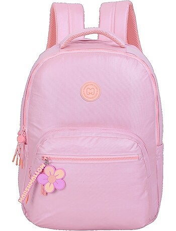 Mochila escolar niña 2 compartimentos MARSHMALLOW Platinum rosa irisado