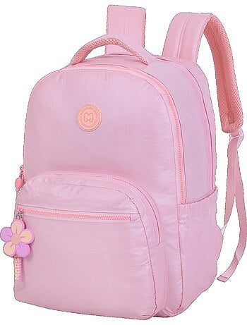 Mochila escolar niña 2 compartimentos MARSHMALLOW Platinum rosa irisado
