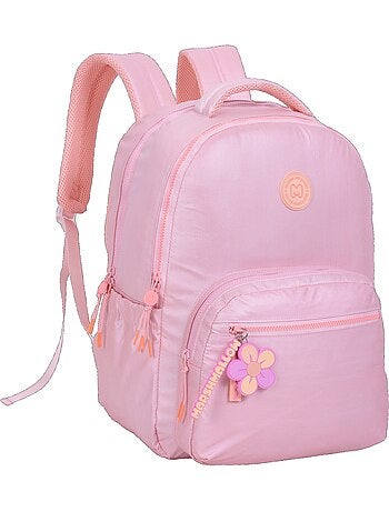Mochila escolar niña 2 compartimentos MARSHMALLOW Platinum rosa irisado