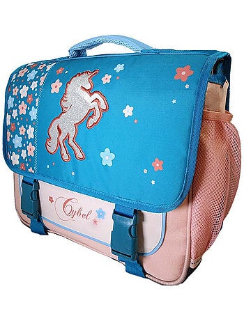 Mochila escolar niña Cybel Unicornio 38 cm azul y rosa 2 compartimentos