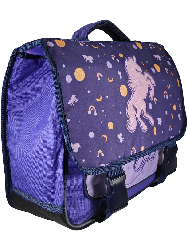 Mochila escolar niña Cybel Unicornio 38 cm violeta 2 compartimentos Azul marino - Kiabi