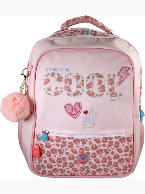 Mochila escolar niña KIP Graou 2 compartimentos rosa estampado leopardo - Kiabi Mochila escolar niña KIP Graou 2 compartimentos rosa estampado leopardo - Kiabi