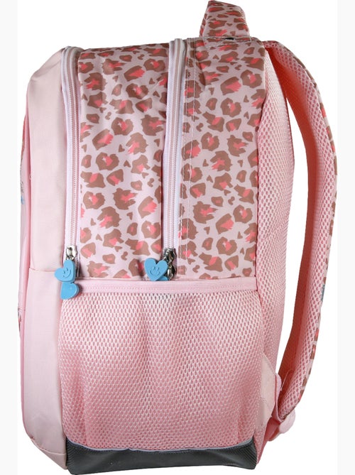 Mochila escolar niña KIP Graou 2 compartimentos rosa estampado leopardo - Kiabi Mochila escolar niña KIP Graou 2 compartimentos rosa estampado leopardo - Kiabi