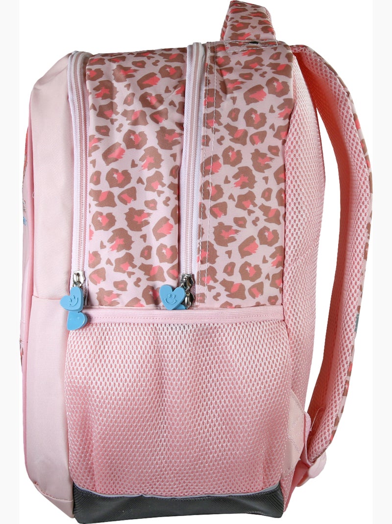 Mochila escolar niña KIP Graou 2 compartimentos rosa estampado leopardo Multicolor - Kiabi