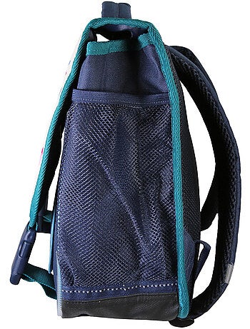 Mochila escolar niña Lili Lou 38 cm beige y azul 2 compartimentos