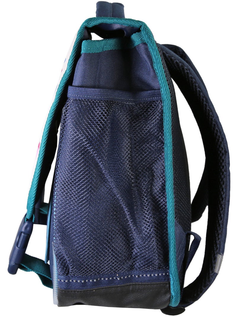 Mochila escolar niña Lili Lou 38 cm beige y azul 2 compartimentos Azul marino - Kiabi