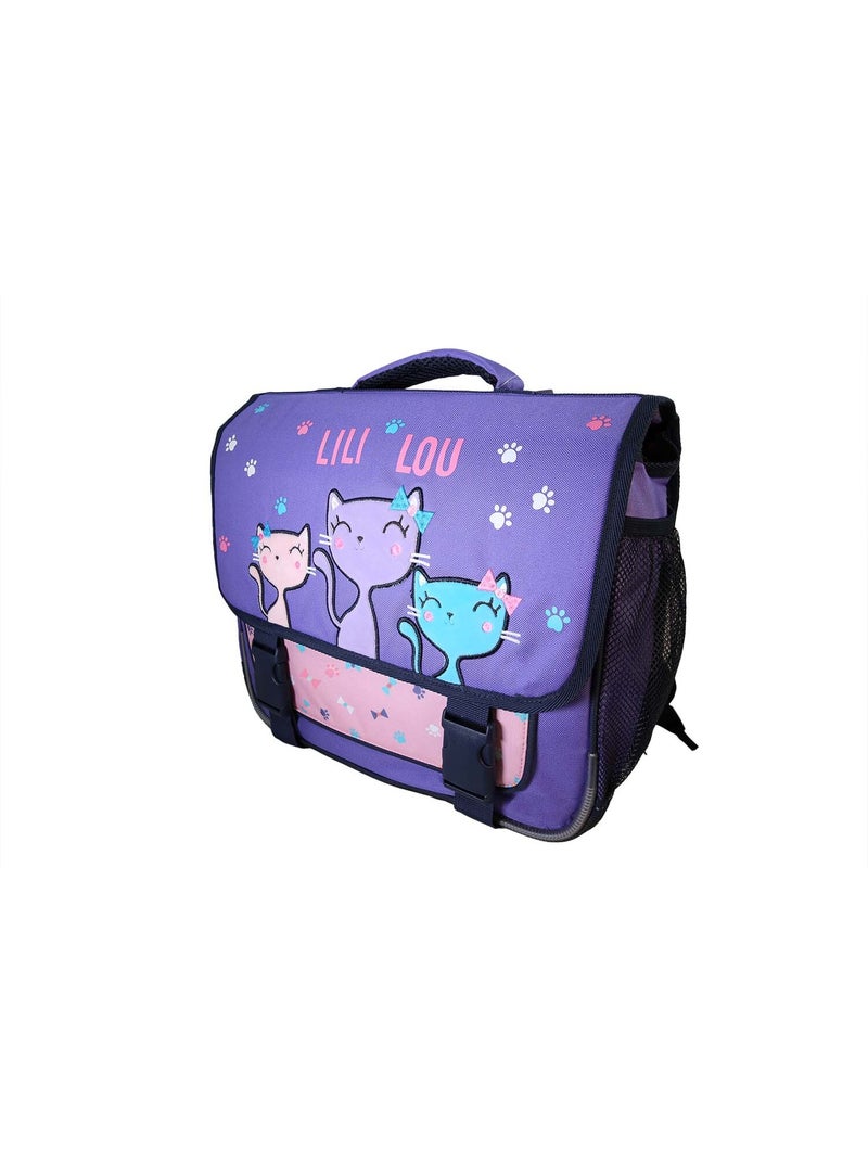 Mochila escolar niña Lili Lou 38 cm violeta 2 compartimentos Multicolor - Kiabi