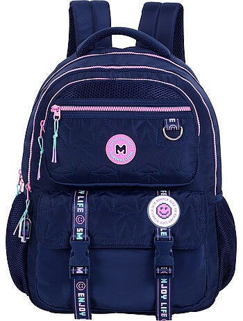 Mochila escolar niña Marshmallow Pixelly 2 compartimentos azul noche