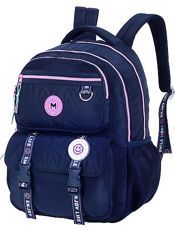 Mochila escolar niña Marshmallow Pixelly 2 compartimentos azul noche