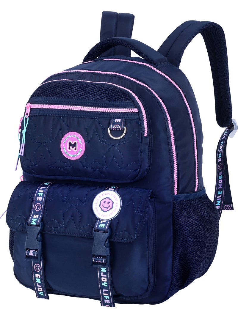 Mochila escolar niña Marshmallow Pixelly 2 compartimentos azul noche Azul marino - Kiabi
