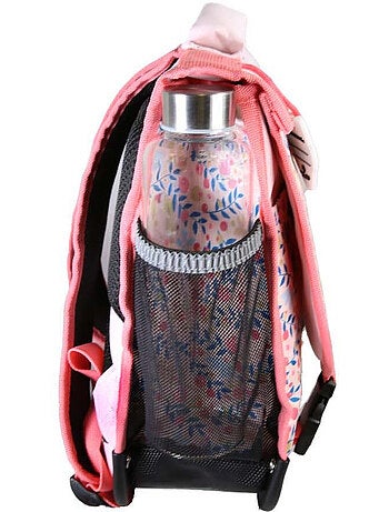 Mochila escolar niña POL FOX HAPPY BLUSH 38 cm reversible 2 compartimentos rosa motivo flor