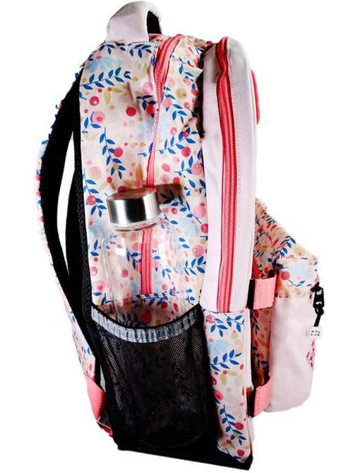 Mochila escolar niña POL FOX HAPPY BLUSH reversible 2 compartimentos rosa motivo flor - Kiabi Mochila escolar niña POL FOX HAPPY BLUSH reversible 2 compartimentos rosa motivo flor - Kiabi