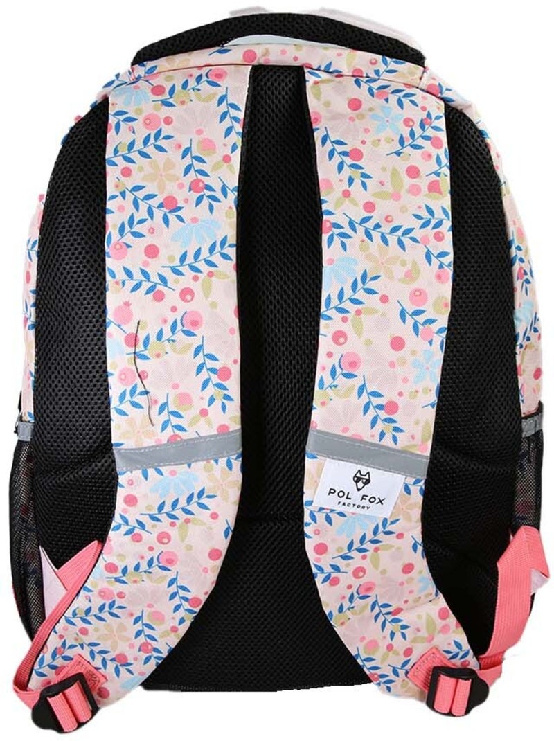 Mochila escolar niña POL FOX HAPPY BLUSH reversible 2 compartimentos rosa motivo flor Multicolor - Kiabi