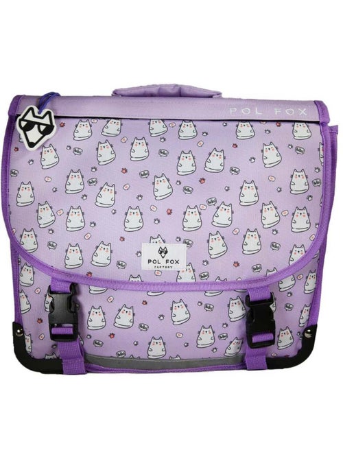 Mochila escolar niña POL FOX HELLO 38 cm reversible 2 compartimentos violeta motivo gato - Kiabi Mochila escolar niña POL FOX HELLO 38 cm reversible 2 compartimentos violeta motivo gato - Kiabi