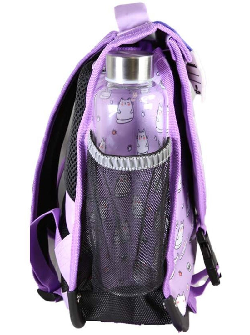 Mochila escolar niña POL FOX HELLO 38 cm reversible 2 compartimentos violeta motivo gato Multicolor - Kiabi