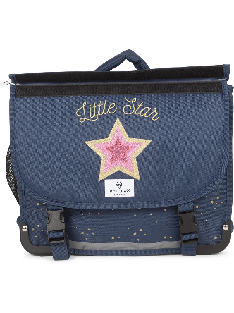 Mochila escolar niña POL FOX STAR BLUE 41 cm reversible 2 compartimentos azul marino motivo estrella Azul marino - Kiabi