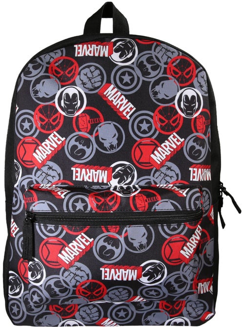 Mochila escolar niño 1 compartimento MARVEL negro rojo - Kiabi