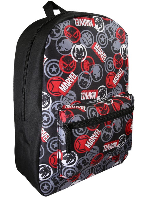 Mochila escolar niño 1 compartimento MARVEL negro rojo - Kiabi