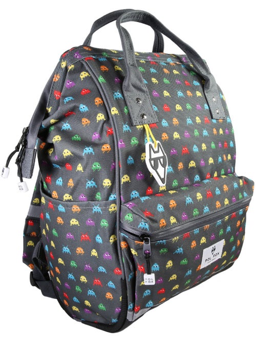 Mochila escolar niño 1 compartimento POL FOX Space Invader gris motivo extraterrestre gaming - Kiabi Mochila escolar niño 1 compartimento POL FOX Space Invader gris motivo extraterrestre gaming - Kiabi