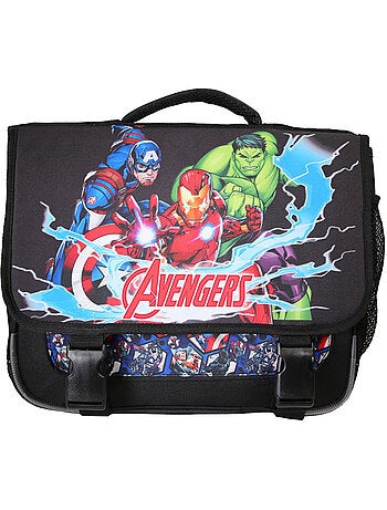 Mochila escolar niño Avengers 38 cm negra 2 compartimentos