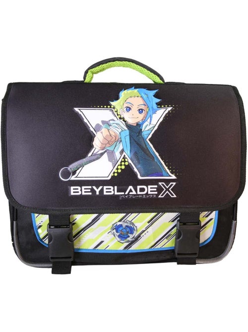 Mochila escolar niño Beyblade X 38 cm negra y verde 2 compartimentos - Kiabi