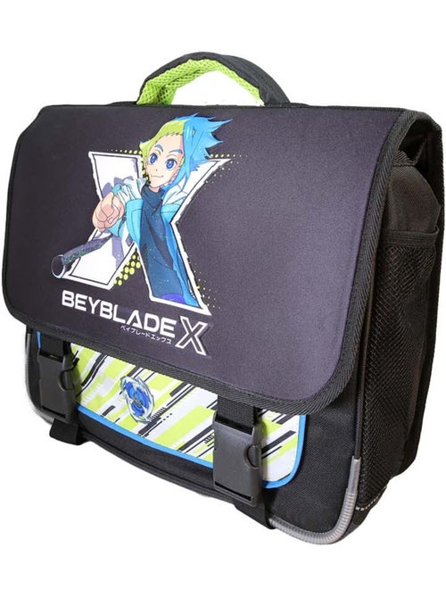 Mochila escolar niño Beyblade X 38 cm negra y verde 2 compartimentos - Kiabi
