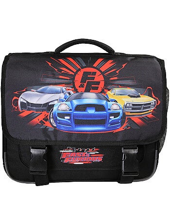 Mochila escolar niño Fast & Furious 38 cm negra 2 compartimentos