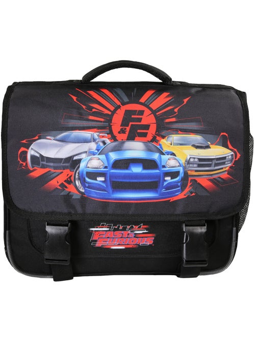 Mochila escolar niño Fast & Furious 38 cm negra 2 compartimentos - Kiabi