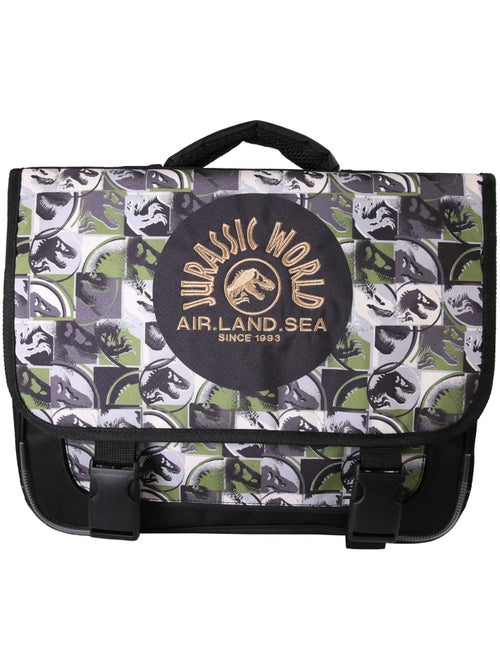 Mochila escolar niño Jurassic World 38 cm verde y gris 2 compartimentos - Kiabi