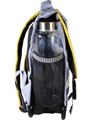 Mochila escolar niño POL FOX RACE 38 cm reversible 2 compartimentos gris motivo coche
