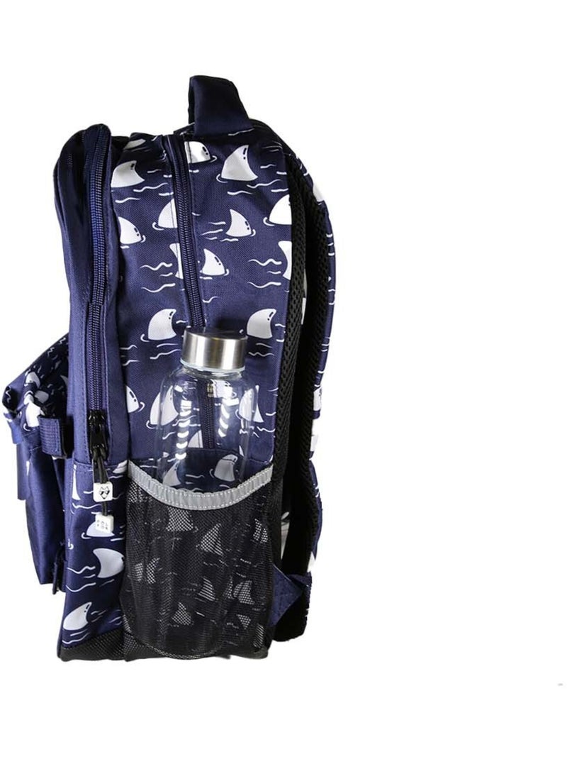 Mochila escolar niño POL FOX SHARK reversible 2 compartimentos azul marino motivo tiburón Multicolor - Kiabi